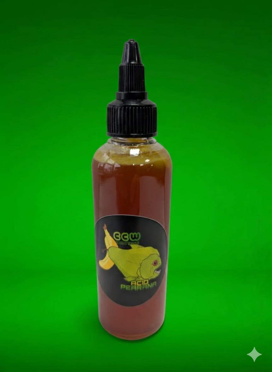 Bottle of liquid Acid pearanah with a CCW label on a green background