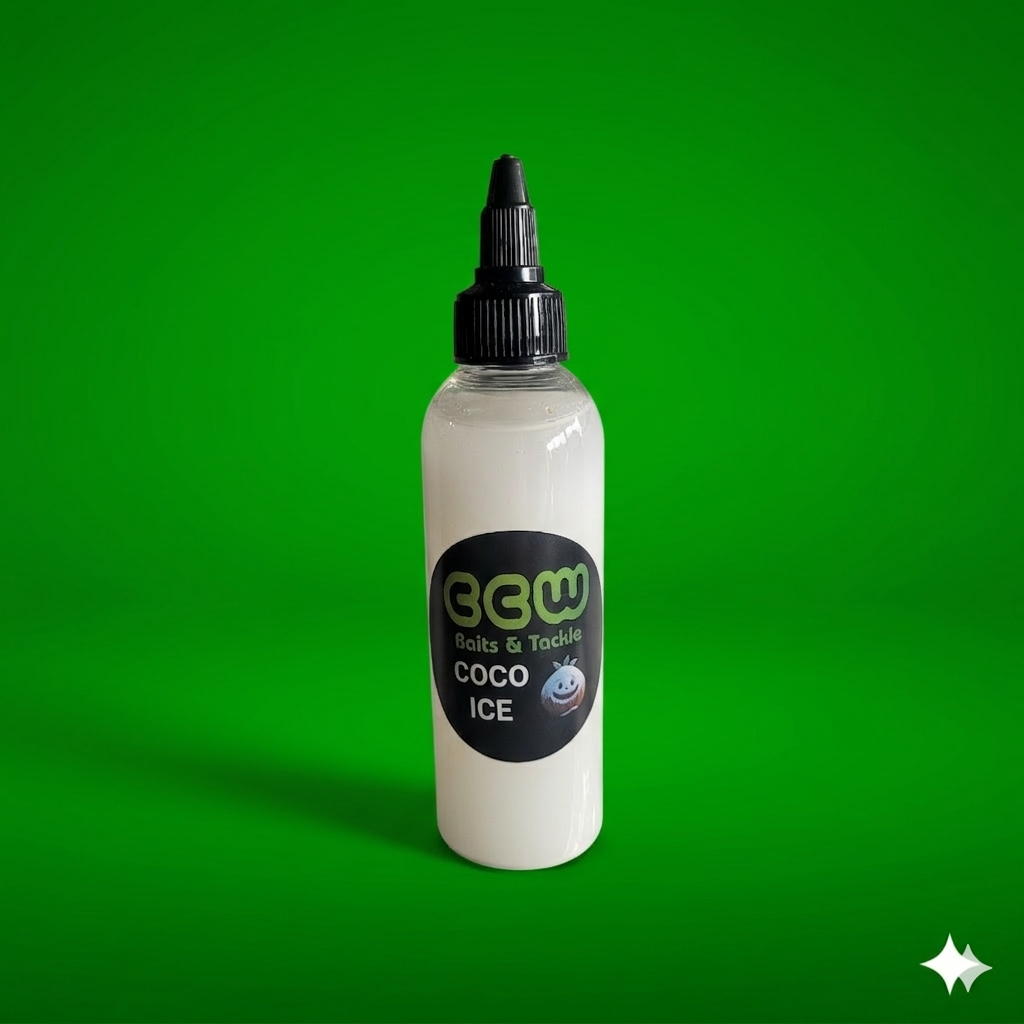 Bottle of CCW Coco Ice on a green background
