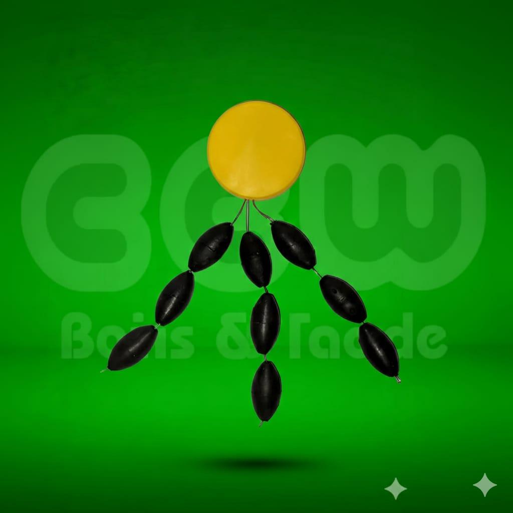 Dead Weight Tungsten Oval Beads On a green background