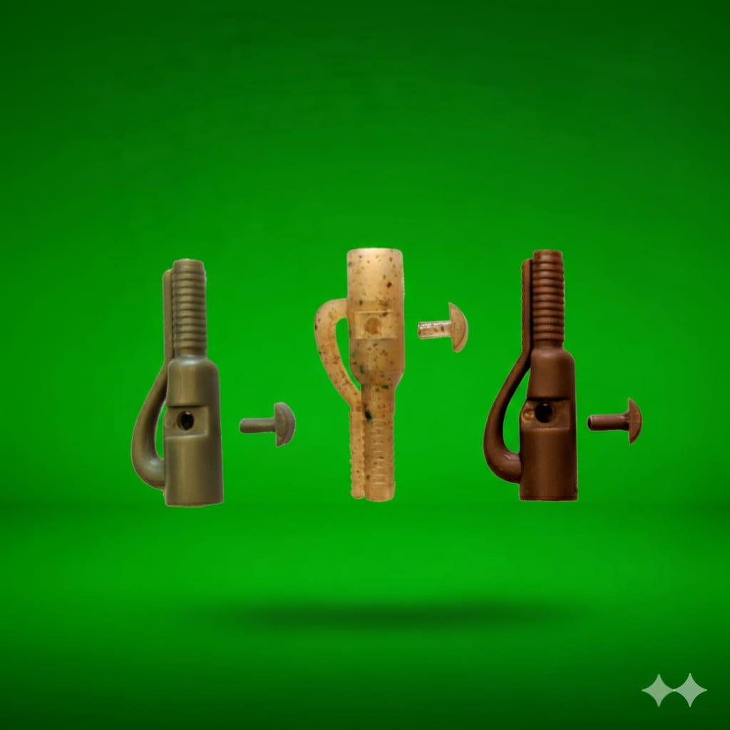 Lead Clips & Locking Pins on a green background