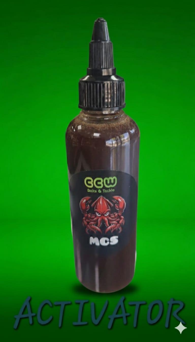 Bottle of MCS Liquid Food Activator with 'CCW' branding on a green background