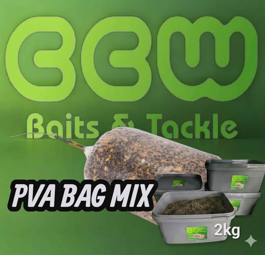 CCW Baits & Tackle PVA Bag Mix bucket with a green background