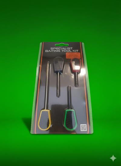 Specialist baiting tool kit packaging on a green background