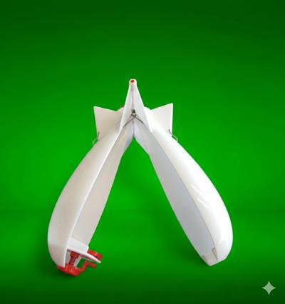 Spod rocket on green background 