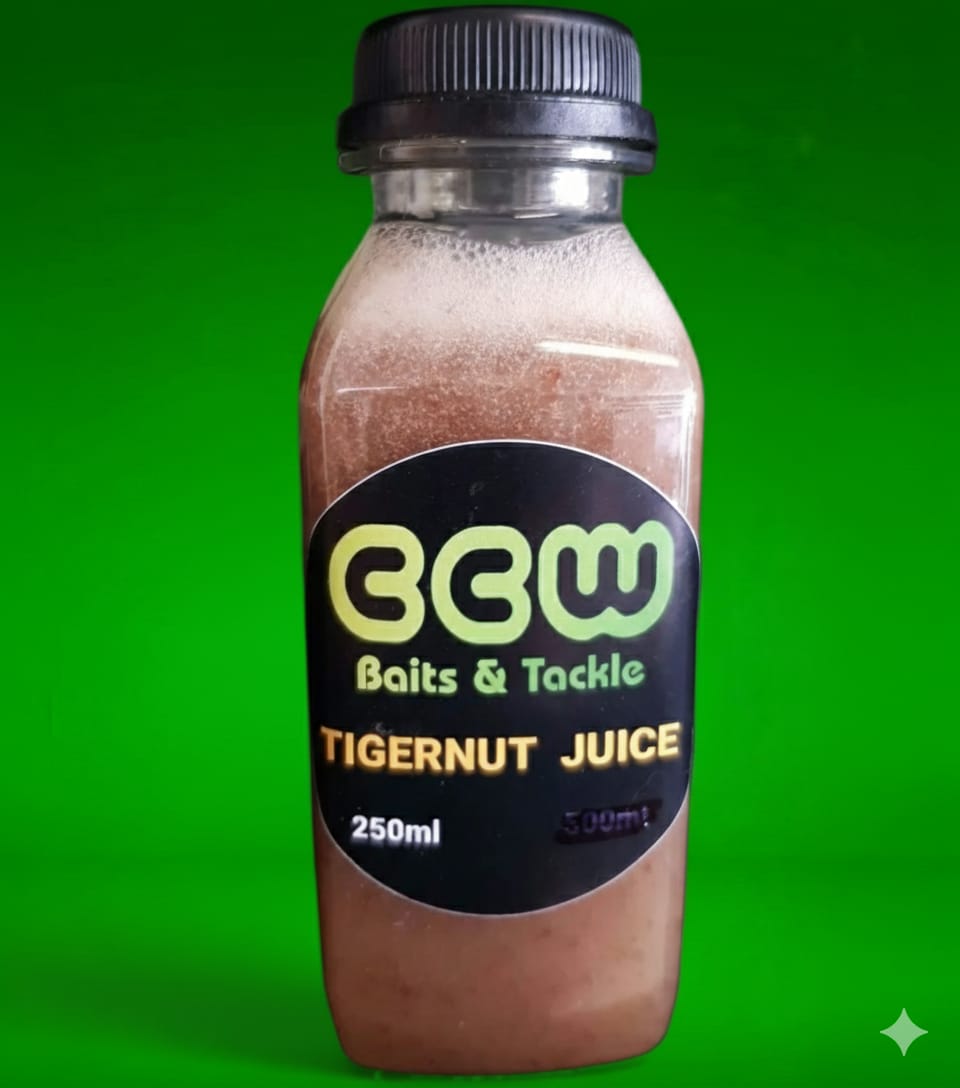 Bottle of CCW Tigernut Juice on a green background